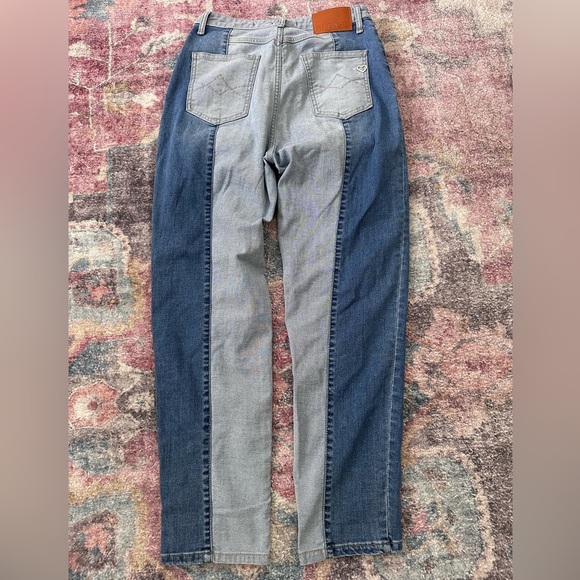 Please Jeans High Rise Handmade in Italy Two Tone Size Medium - Picture 2 of 7